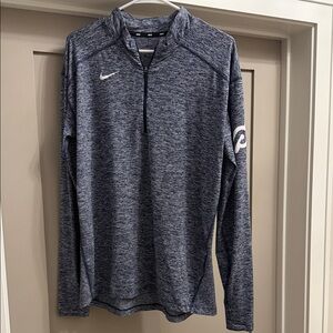 Nike Heathered Blue Quarter-Zip Top